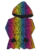 Load image into Gallery viewer, Neon Leopard Peplum Hoodie (or Crewneck)