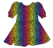 Load image into Gallery viewer, Neon Leopard Prairie Dress