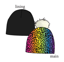 Load image into Gallery viewer, Neon Leopard Slouchy Beanie (Reversible!)