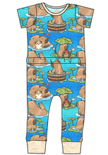 Load image into Gallery viewer, Capy Cuties Bennett Pants and Shorts Length T-Shirt Romper