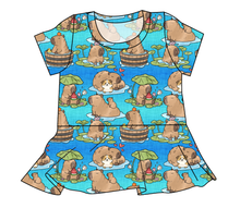 Load image into Gallery viewer, Capy Cuties Ladies' Peplum Top