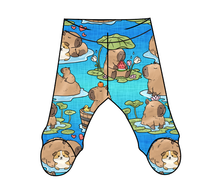 Load image into Gallery viewer, Capy Cuties Newborn Footed Pants