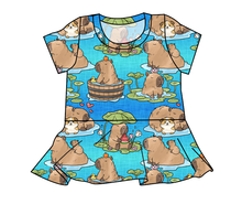 Load image into Gallery viewer, Capy Cuties Peplum Top