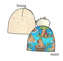 Load image into Gallery viewer, Capy Cuties Slouchy Beanie (Reversible!)