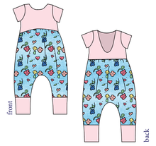 Load image into Gallery viewer, Soft Spring Floral Low Back Romper and Bubble Romper