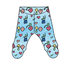 Load image into Gallery viewer, Soft Spring Floral Newborn Footed Pants