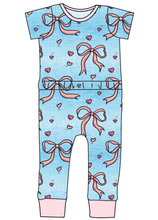 Load image into Gallery viewer, Soft Bows Bennett Pants and Shorts Length T-Shirt Romper