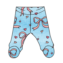 Load image into Gallery viewer, Soft Bows Newborn Footed Pants