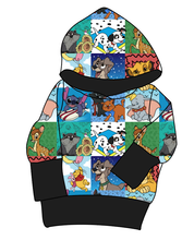 Load image into Gallery viewer, Rad Character Quilt Grow With Me Hoodie (or Crewneck)