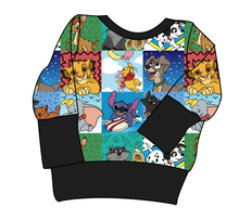 Load image into Gallery viewer, Rad Character Quilt Grow With Me Hoodie (or Crewneck)