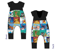 Load image into Gallery viewer, Rad Character Quilt Low Back Romper and Bubble Romper