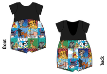 Load image into Gallery viewer, Rad Character Quilt Low Back Romper and Bubble Romper