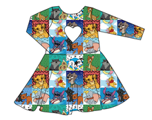 Load image into Gallery viewer, Rad Character Quilt Molly Heart Back Twirly Dress