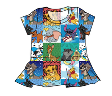 Load image into Gallery viewer, Rad Character Quilt Peplum Top
