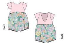 Load image into Gallery viewer, Pastel Garden Low Back Romper and Bubble Romper