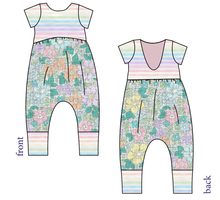 Load image into Gallery viewer, Pastel Garden Low Back Romper and Bubble Romper