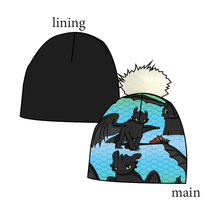 Load image into Gallery viewer, Fury of the Night Slouchy Beanie (Reversible!)