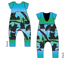 Load image into Gallery viewer, Fury of the Night Low Back Romper and Bubble Romper