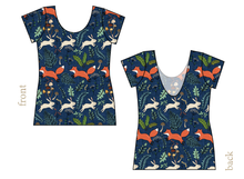 Load image into Gallery viewer, Frolicking Foxes Ladies' Low Back Ballerina Tee