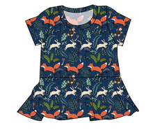 Load image into Gallery viewer, Frolicking Foxes Ladies' Peplum Top