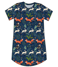 Load image into Gallery viewer, Frolicking Foxes Ladies' T-Shirt Dress