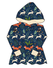 Load image into Gallery viewer, Frolicking Foxes Peplum Hoodie (or Crewneck)
