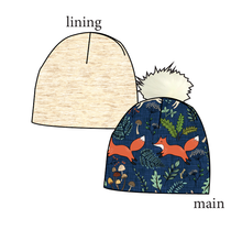 Load image into Gallery viewer, Frolicking Foxes Slouchy Beanie (Reversible!)