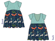 Load image into Gallery viewer, Frolicking Foxes Low Back Dress