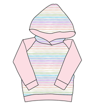 Load image into Gallery viewer, Pastel Watercolour Stripes Classic Hoodie (or Crewneck)