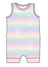 Load image into Gallery viewer, Pastel Watercolour Stripes Emmett Pants And Shorts T-Shirt Romper
