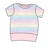 Load image into Gallery viewer, Pastel Watercolour Stripes Grow With Me Tee