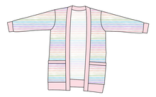 Load image into Gallery viewer, Pastel Watercolour Stripes Kids Grandpa Cardigan