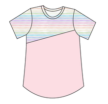 Load image into Gallery viewer, Pastel Watercolour Stripes Kids' Relaxed Tee