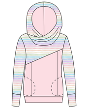 Load image into Gallery viewer, Pastel Watercolour Stripes Ladies Hoodie