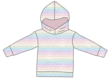 Load image into Gallery viewer, Pastel Watercolour Stripes Ladies Oversized Hoodie