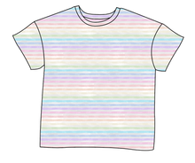 Load image into Gallery viewer, Pastel Watercolour Stripes Ladies' Oversized Tee