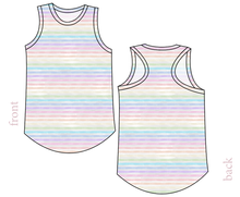 Load image into Gallery viewer, Pastel Watercolour Stripes Ladies' Summer Tank