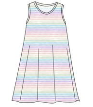 Load image into Gallery viewer, Pastel Watercolour Stripes Ladies' Swing Dress