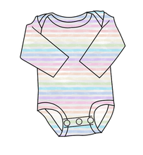 Load image into Gallery viewer, Pastel Watercolour Stripes Lap Neck Bodysuit