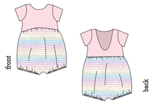 Load image into Gallery viewer, Pastel Watercolour Stripes Low Back Romper and Bubble Romper