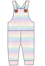 Load image into Gallery viewer, Pastel Watercolour Stripes Overalls and Shortalls