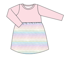 Load image into Gallery viewer, Pastel Watercolour Stripes Play Dress