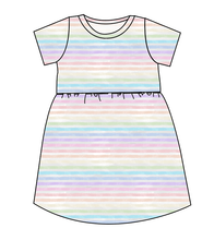 Load image into Gallery viewer, Pastel Watercolour Stripes Play Dress