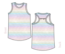 Load image into Gallery viewer, Pastel Watercolour Stripes Summer Tank