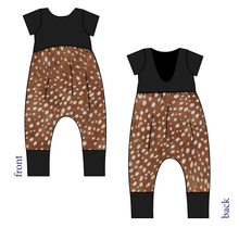 Load image into Gallery viewer, Fawn Fur Low Back Romper and Bubble Romper