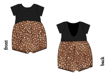 Load image into Gallery viewer, Fawn Fur Low Back Romper and Bubble Romper
