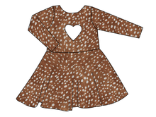 Load image into Gallery viewer, Fawn Fur Molly Heart Back Twirly Dress
