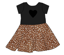 Load image into Gallery viewer, Fawn Fur Molly Heart Back Twirly Dress