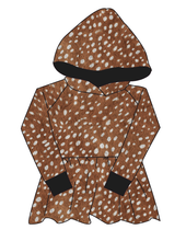Load image into Gallery viewer, Fawn Fur Peplum Hoodie (or Crewneck)