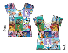 Load image into Gallery viewer, Cupcake Character Quilt Ladies' Low Back Ballerina Tee